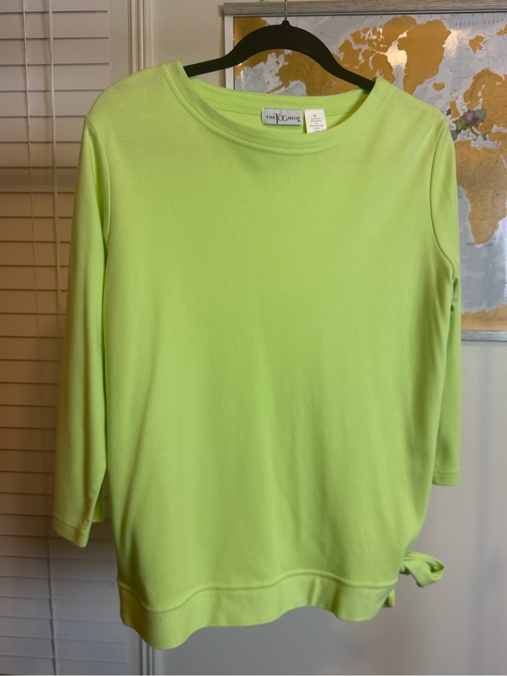 Vintage The Tog Shop Green Side-Tie Boatneck Top M 90s Made in USA
